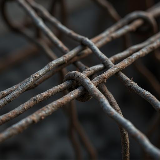 Nærbilde av et armeringsnett